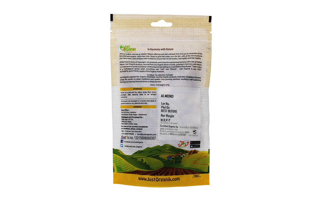 Just Organik Almond    Pack  100 grams